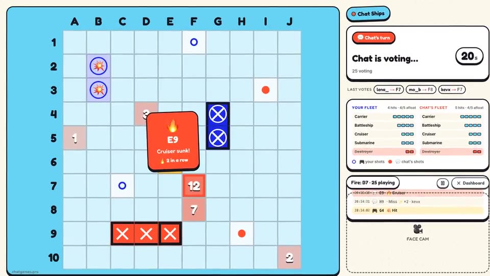 ChatShips running on stream