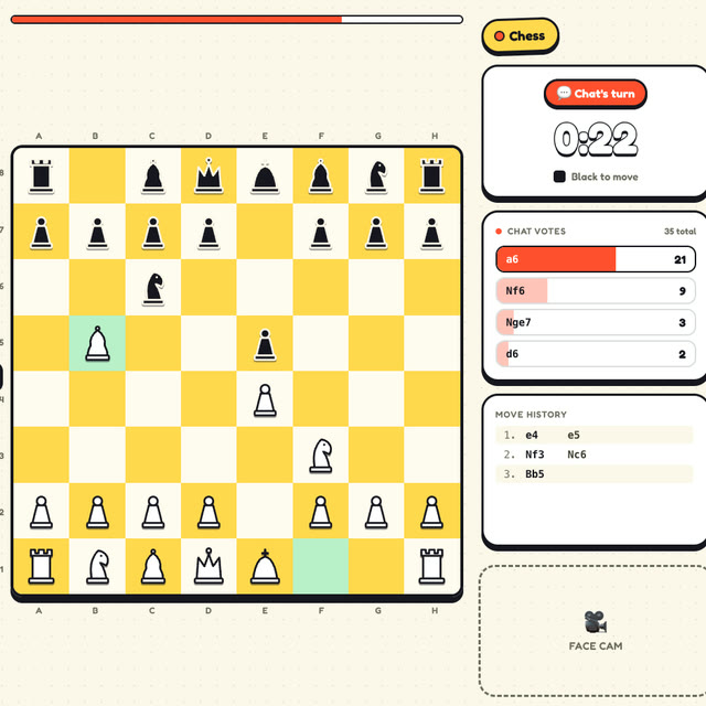 Chess running on stream